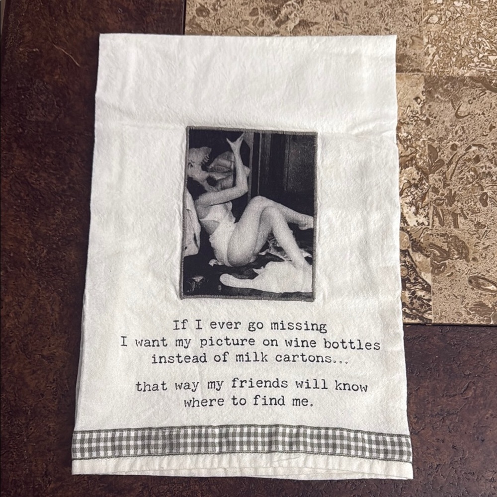 Humorous White Kitchen Towel